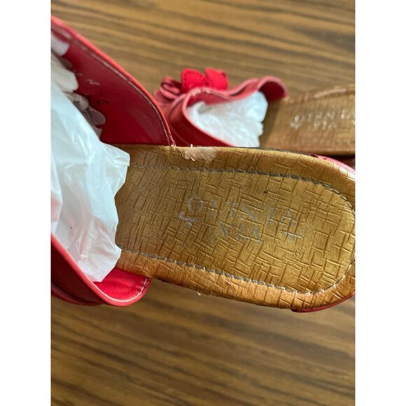 Via Veneto 15280-08 coral colored slip on peep toe wedge sandals size 10 - Picture 7 of 8